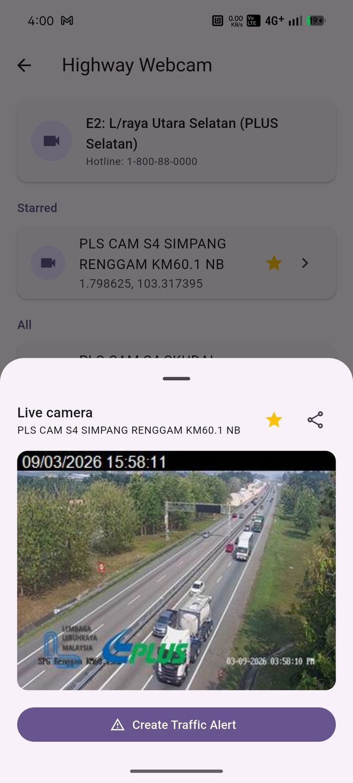Map view of RoJerbro traffic and road-safety alerts near you