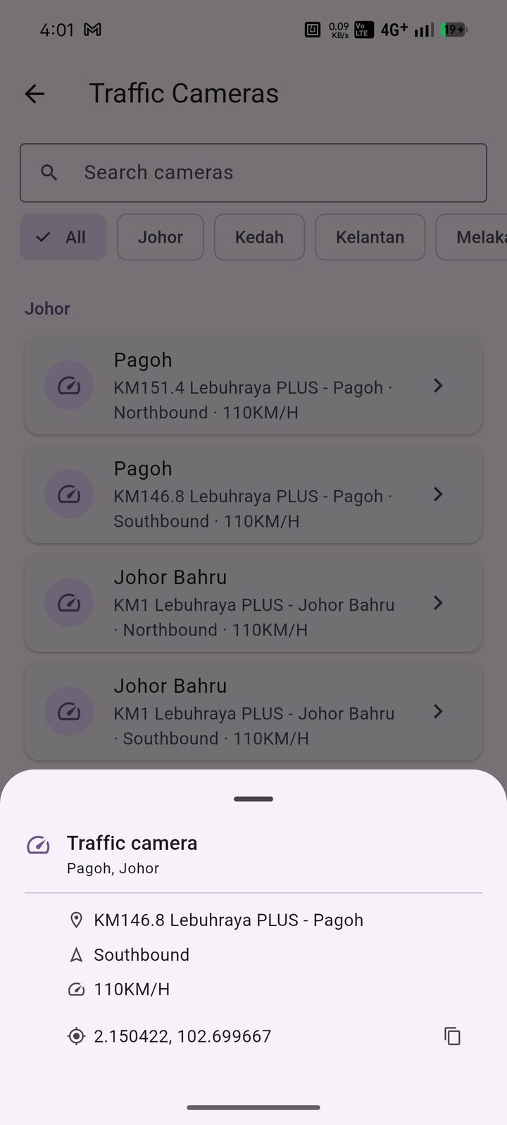 Map view of RoJerbro traffic and road-safety alerts near you